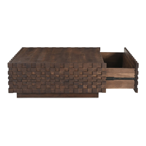 Easton Storage Coffee Table in Brown Wood