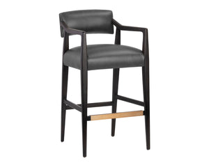 KEAGAN BARSTOOL - BRENTWOOD CHARCOAL LEATHER