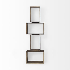 Simul Brown Wood 2 Shelves Modular Shelving Unit