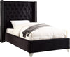 Isabel Twin Bed In Black Velvet