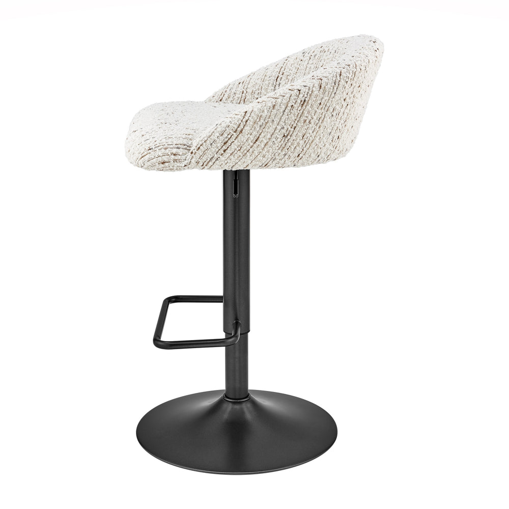 Jorrell KD Boucle Gaslift Swivel Bar Stool, Zenith White