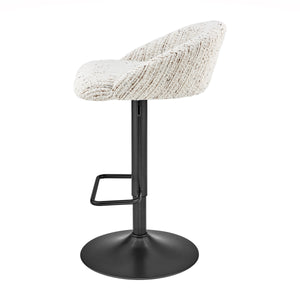 Jorrell KD Boucle Gaslift Swivel Bar Stool, Zenith White