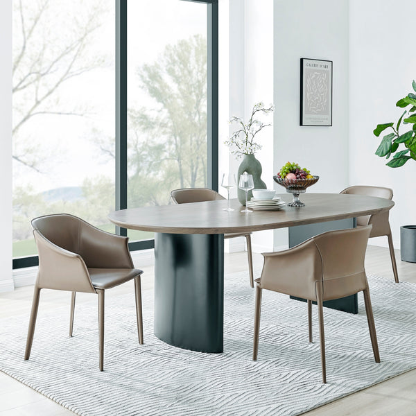 Conway KD 86.5" Oval Dining Table, Walnut 