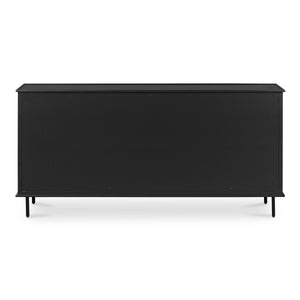 Reagan 6 Drawer Dresser Black with Metal Handles