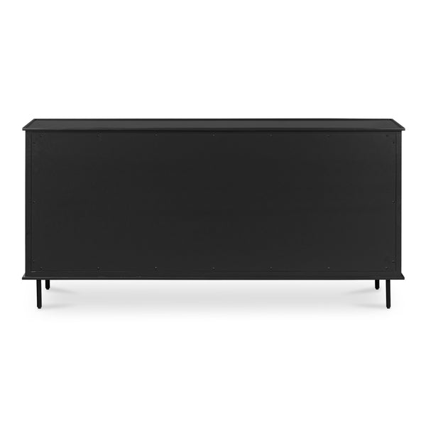 Reagan 6 Drawer Dresser Black with Metal Handles