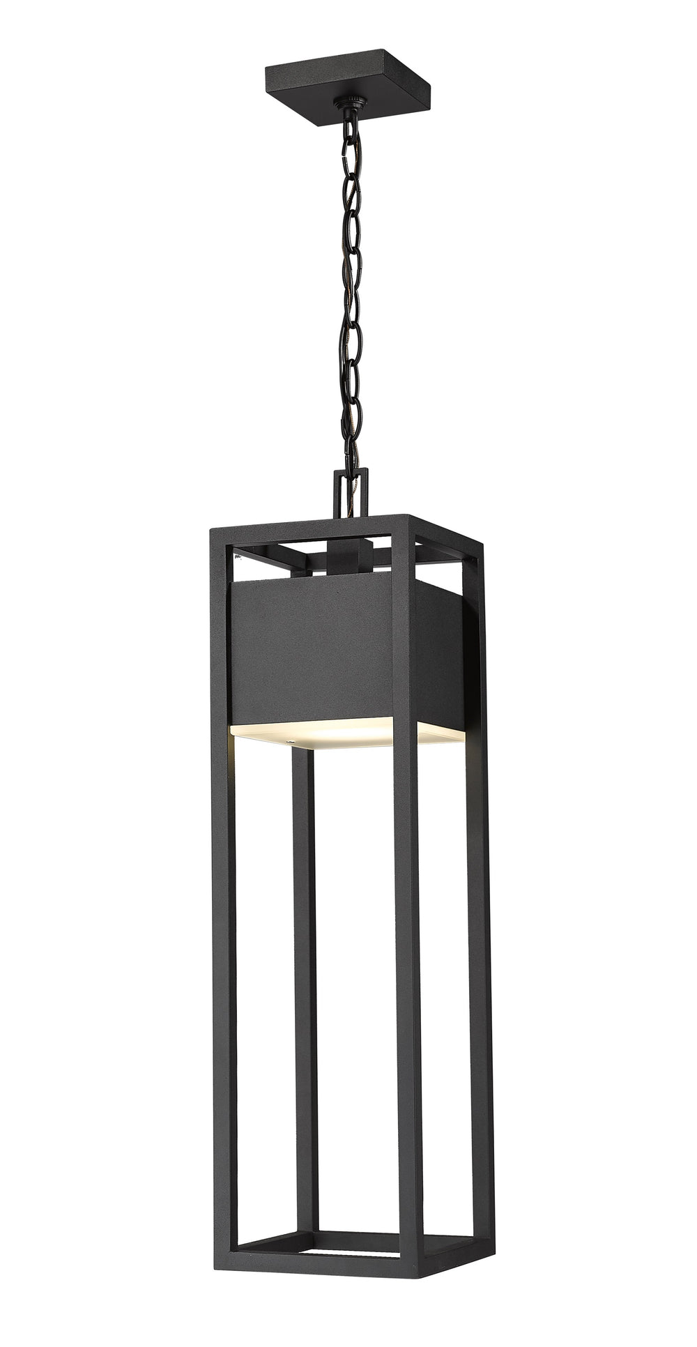 Barwick 1 Light Outdoor Chain Mount Ceiling Fixture in Black Finish