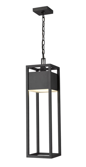 Barwick 1 Light Outdoor Chain Mount Ceiling Fixture in Black Finish
