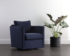 GEORGIE SWIVEL LOUNGE CHAIR - ABBINGTON NAVY