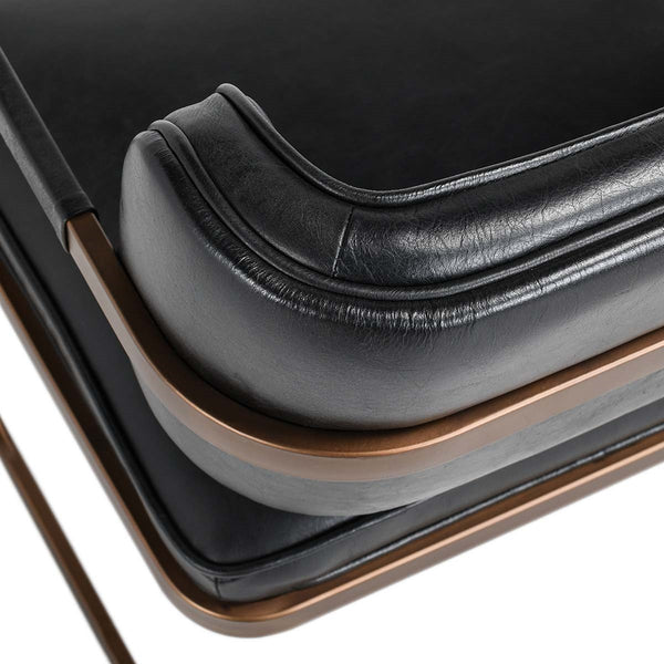 Fonda Leather Dining Chair in Jet Black