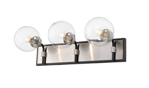 Parsons 3 Light Vanity in Matte Black + Brushed Nickel Finish
