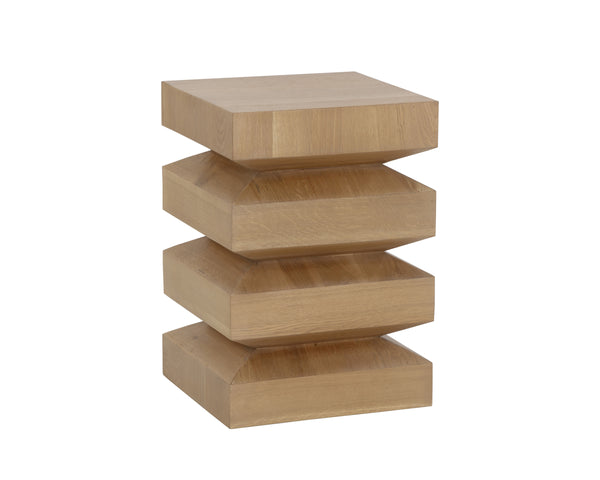 CORMAC END TABLE - RUSTIC OAK