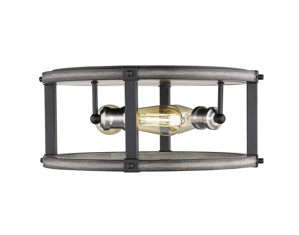 Kirkland 3 Light Flush Mount in Ashen Barnboard Finish