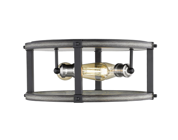 Kirkland 3 Light Flush Mount in Ashen Barnboard Finish