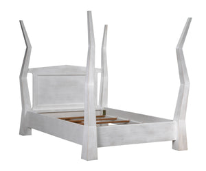 Patras Queen Bed in White Wash Mahogany
