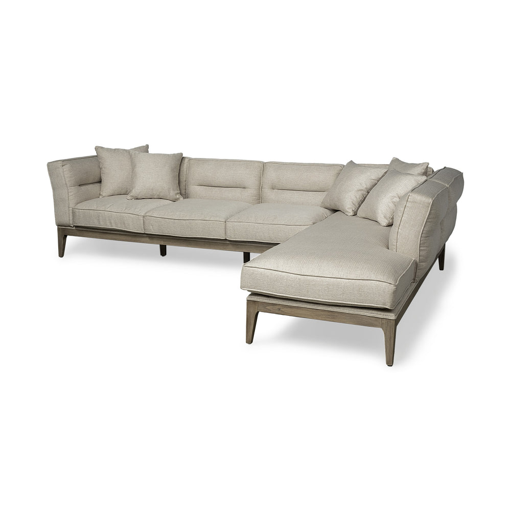 Denali III Beige Upholstered Wooden Frame Sectional