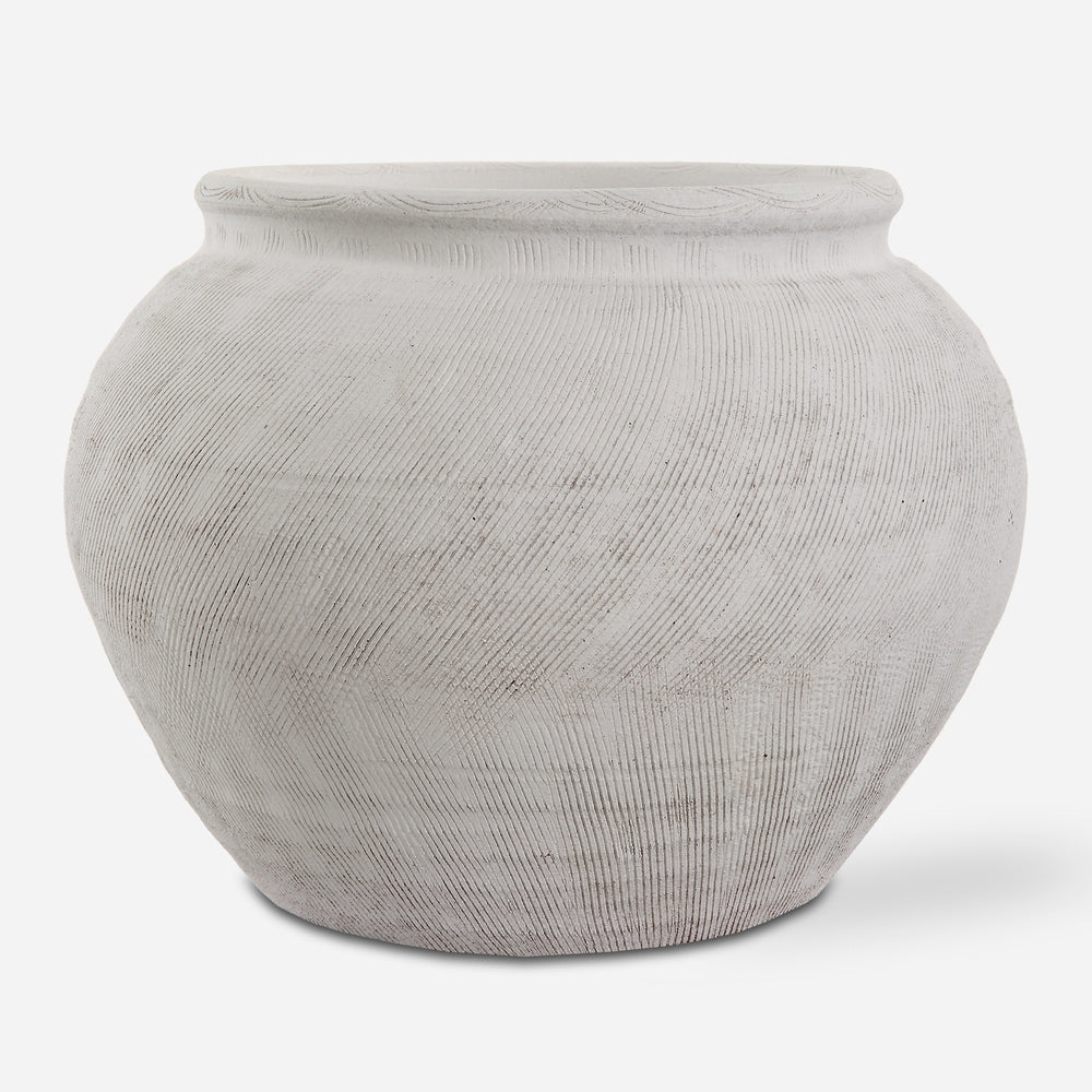Floreana Round White Vase