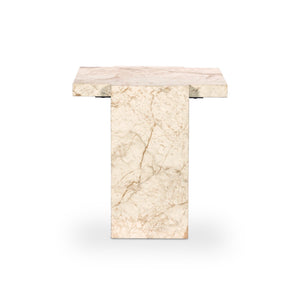 Romano End Table In Desert Taupe Marble