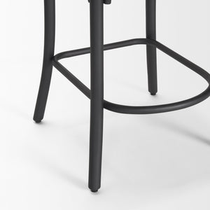 Etienne Light Brown Wood w/ Iron Metal Counter Stool