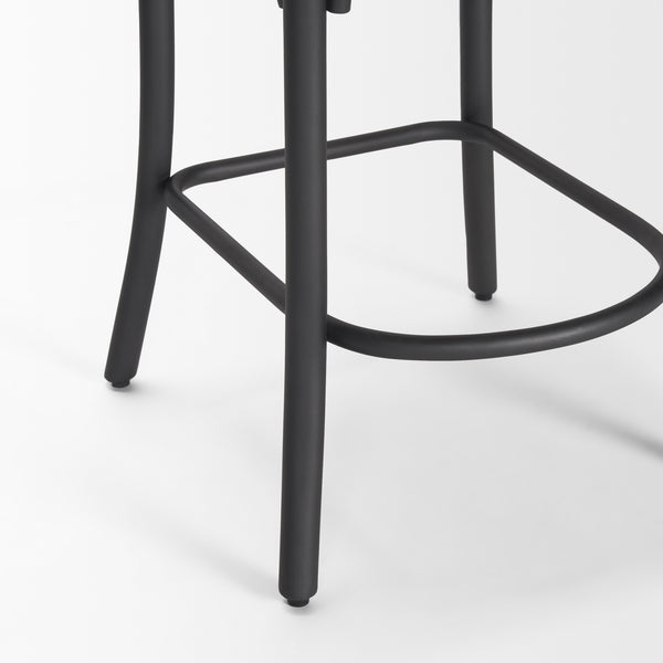 Etienne Light Brown Wood w/ Iron Metal Counter Stool