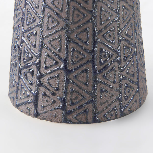 Sefina I Small Brown/Black Patterned Ceramic Vase