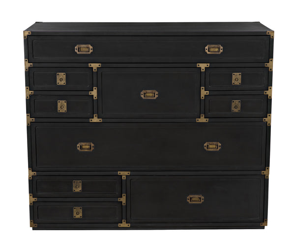 Charles Chest in Pale Mahogany with Brass Handles