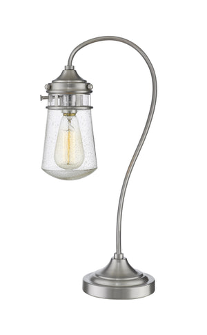 Celeste 1 Light Industrial Table Lamp in Brushed Nickel Finish