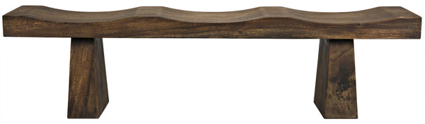 Shibumi Munggur Wood Bench with Clear Flat Coat Finish