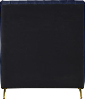 Marcos Twin Bed In Navy Velvet