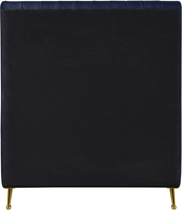 Marcos Twin Bed In Navy Velvet