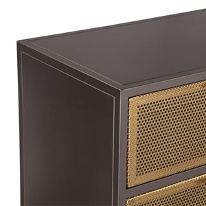 Brooklyn 55" Gunmetal and Brass Sideboard