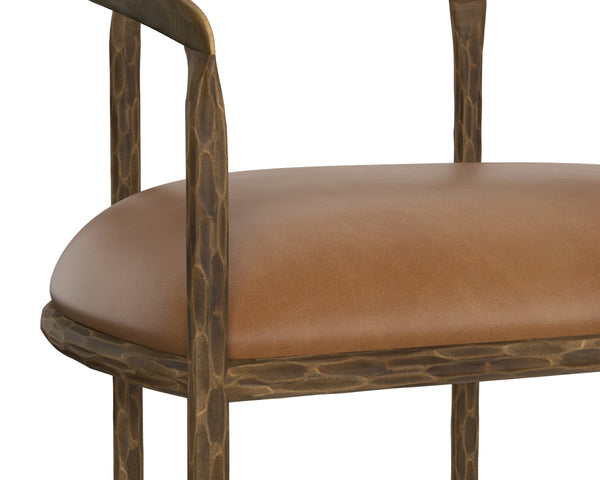 ZANATTA DINING ARMCHAIR - TAN LEATHER