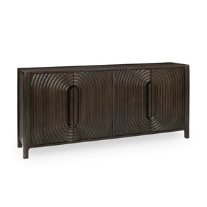 Colson Solid Wood 4Dr Cabinet - Dark Brown