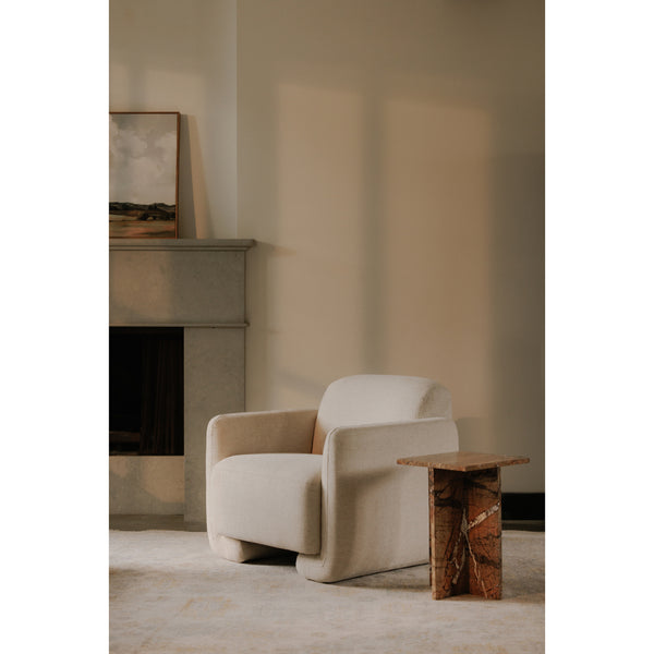 Moe's Blair Accent Table in Golden Forest Marble