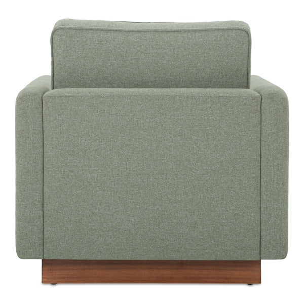 Moe's Vernon Accent Chair in Sage with Plinth Base