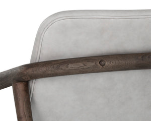 CINELLI LOUNGE CHAIR - DISTRESSED BROWN - SALOON LIGHT GREY LEATHER