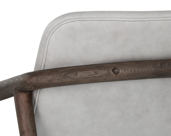 CINELLI LOUNGE CHAIR - DISTRESSED BROWN - SALOON LIGHT GREY LEATHER