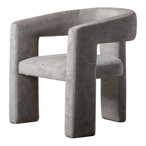 Elo Armchair in Light Grey with Plywood Frame