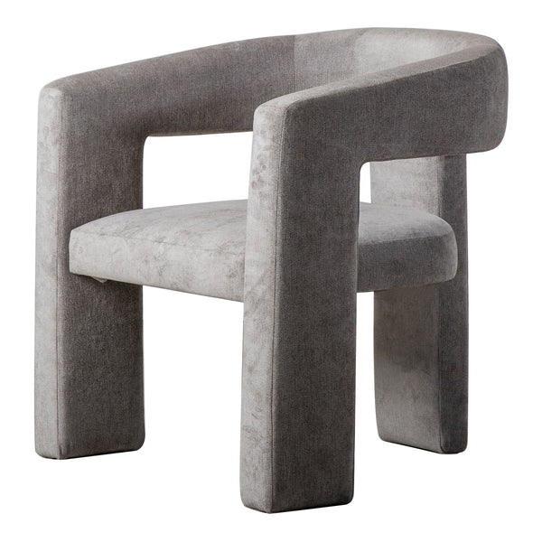 Elo Armchair in Light Grey with Plywood Frame