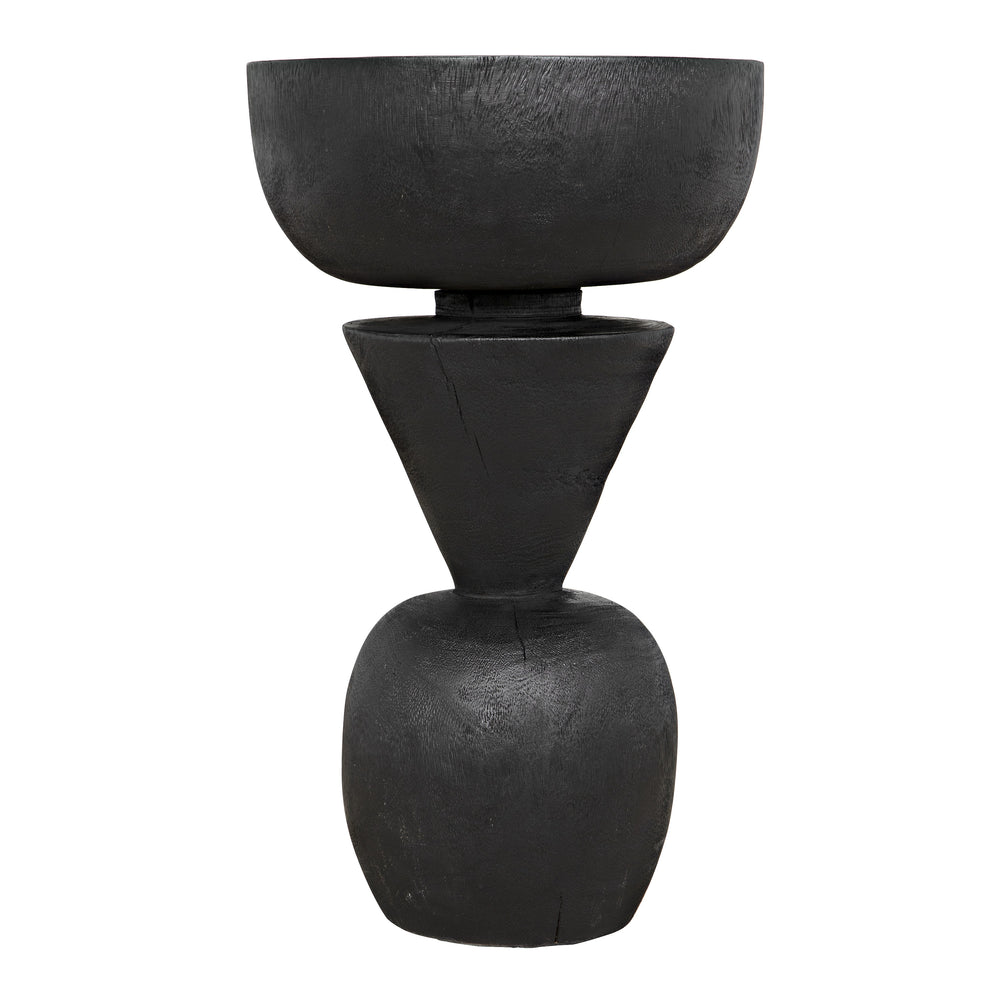 Nogozi Munggur Side Table in Burnt Black