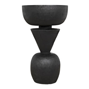 Nogozi Munggur Side Table in Burnt Black