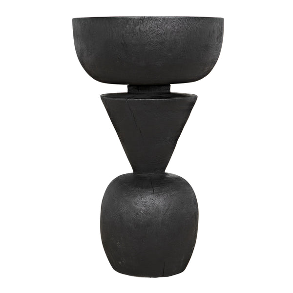 Nogozi Munggur Side Table in Burnt Black