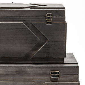 Cassia Set of 2 Brown Wooden Boxes