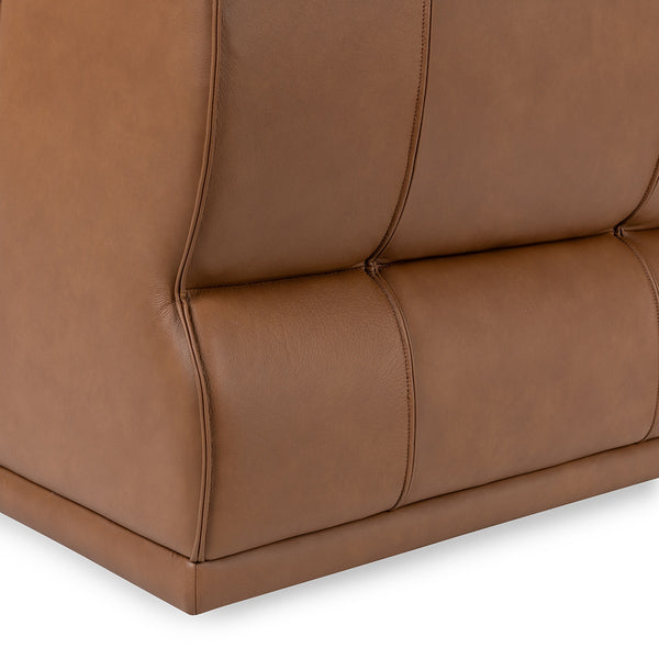 Haven Leather Armless Chair in Toffee Brown