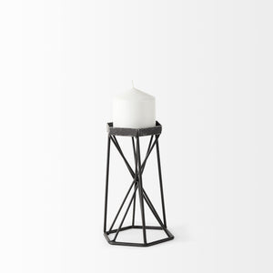 Sixx I Small Antiqued Metal Hexagonal Table Candle Holder