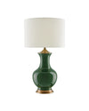 Lilou Green Table Lamp In Green & Antique Brass