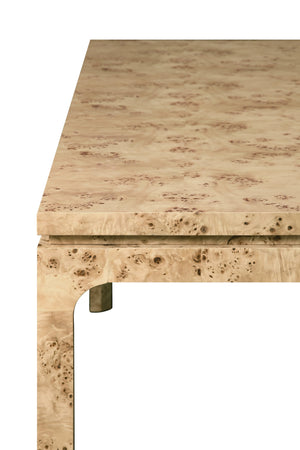 MODERN RECTANGULAR DINING TABLE IN BURL WOOD