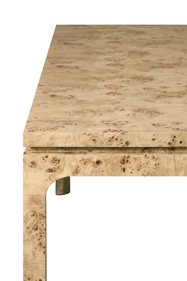 MODERN RECTANGULAR DINING TABLE IN BURL WOOD