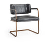 Fonda Leather Dining Chair in Jet Black