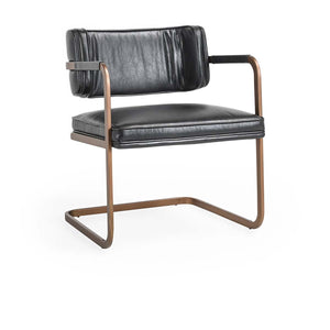 Fonda Leather Dining Chair in Jet Black