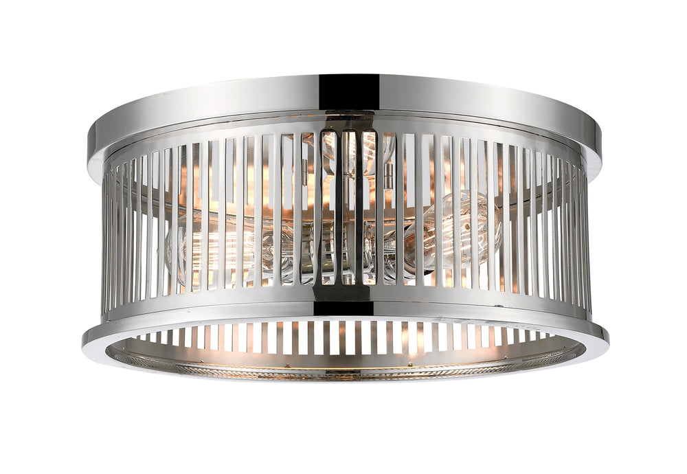 Camellia 3 Light Flush Mount in Polished Nickel Finish